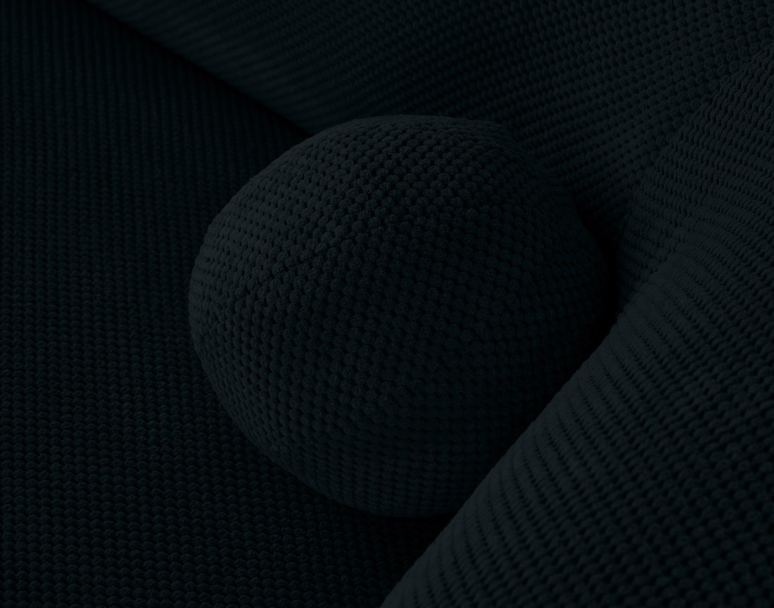 Canapé d'angle droit 4 places en velours texturé Charles