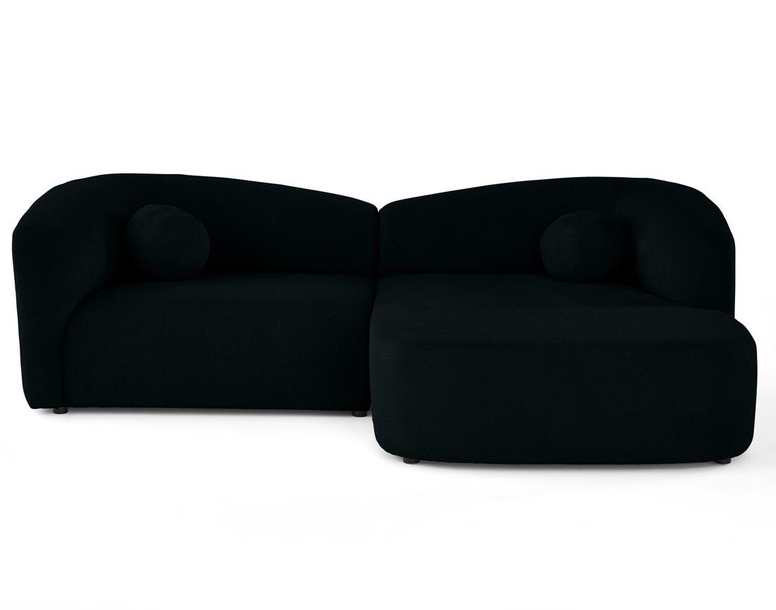 Canapé d'angle droit 4 places en velours texturé Charles