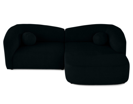 Canapé d'angle droit 4 places en velours texturé Charles