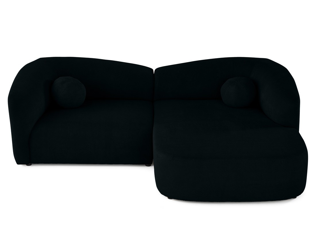 Canapé d'angle droit 4 places en velours texturé Charles