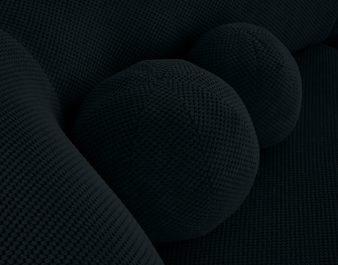 Canapé droit 4 places avec double méridienne en velours texturé Charles