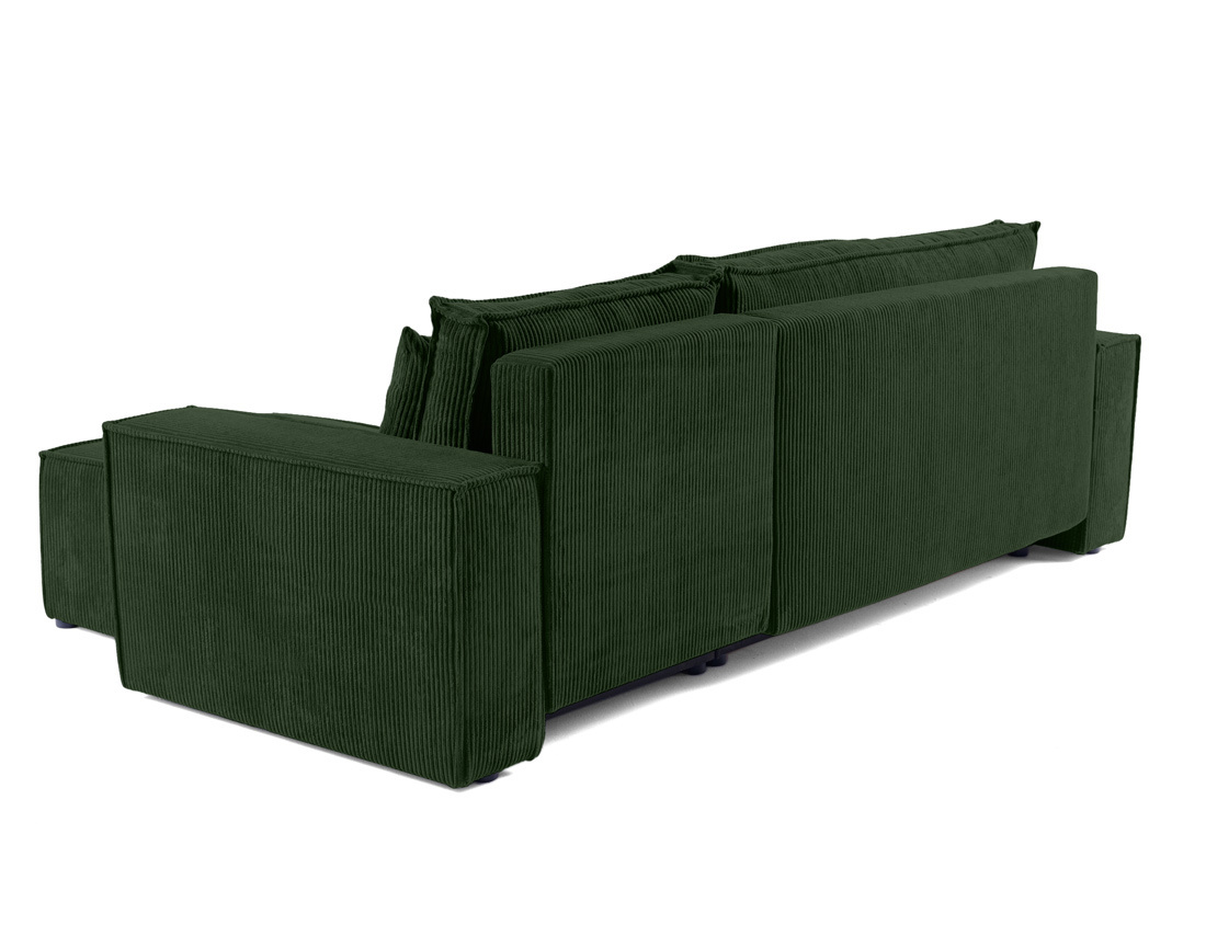 Canapé d'angle réversible 4 places - convertible avec coffre - en velours côtelé - Cezanne