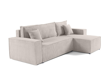Canapé d'angle réversible 4 places - convertible avec coffre - en velours côtelé - Cezanne
