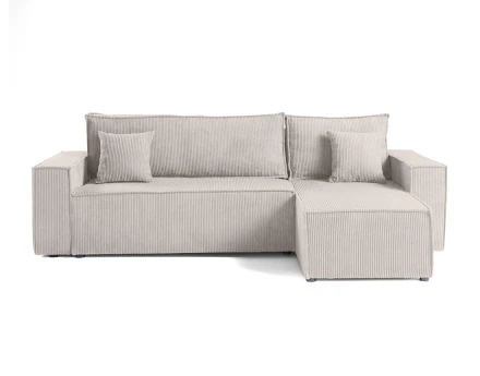 Canapé d'angle réversible 4 places - convertible avec coffre - en velours côtelé - Cezanne