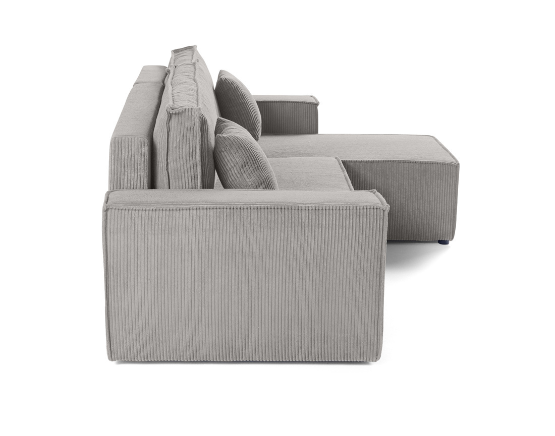 Canapé d'angle réversible 4 places - convertible avec coffre - en velours côtelé - Cezanne