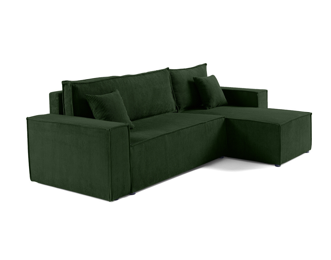 Canapé d'angle réversible 4 places - convertible avec coffre - en velours côtelé - Cezanne