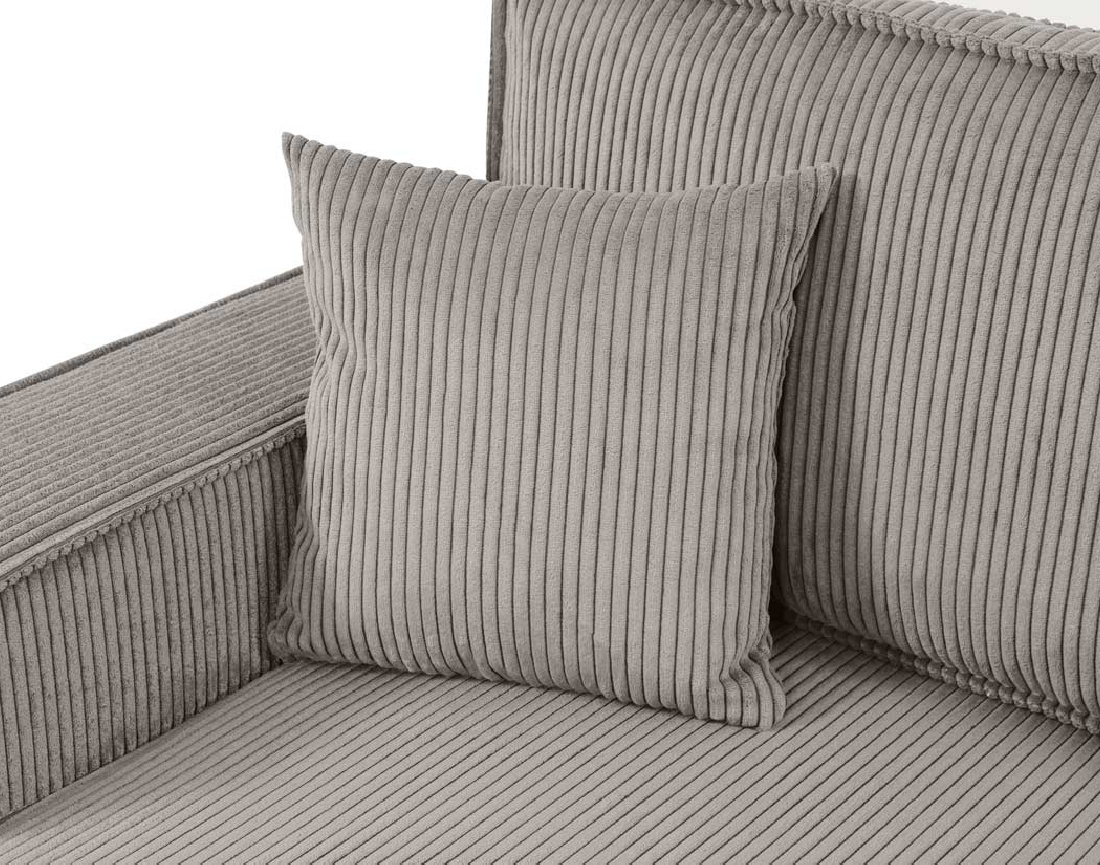 Canapé panoramique en U 7 places convertible avec coffre en velours côtelé Cezanne