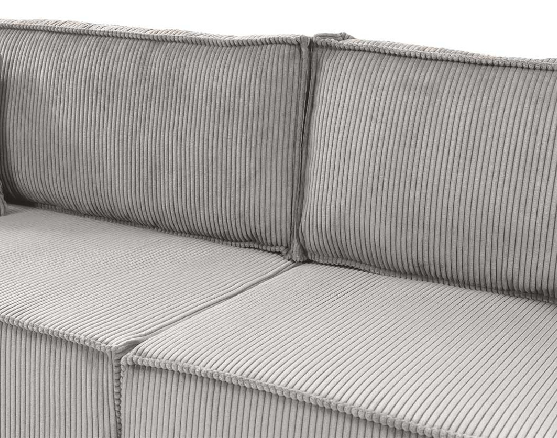 Canapé droit 3 places convertible avec coffre en velours côtelé Cezanne