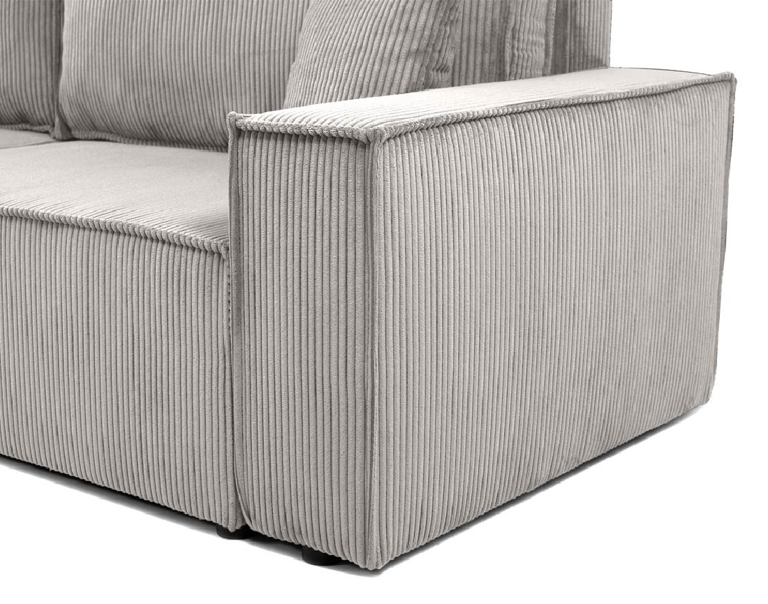 Canapé droit 3 places convertible avec coffre en velours côtelé Cezanne