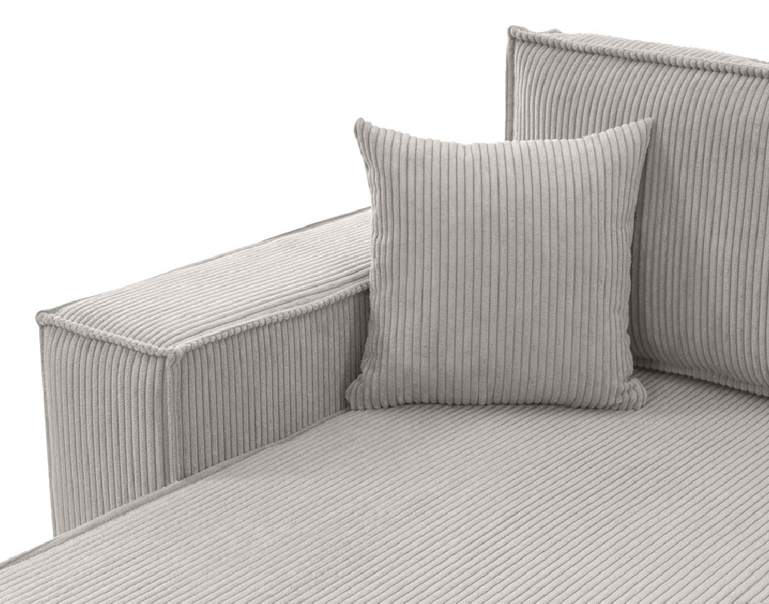 Canapé d'angle réversible 5 places convertible avec coffre en velours côtelé Cezanne