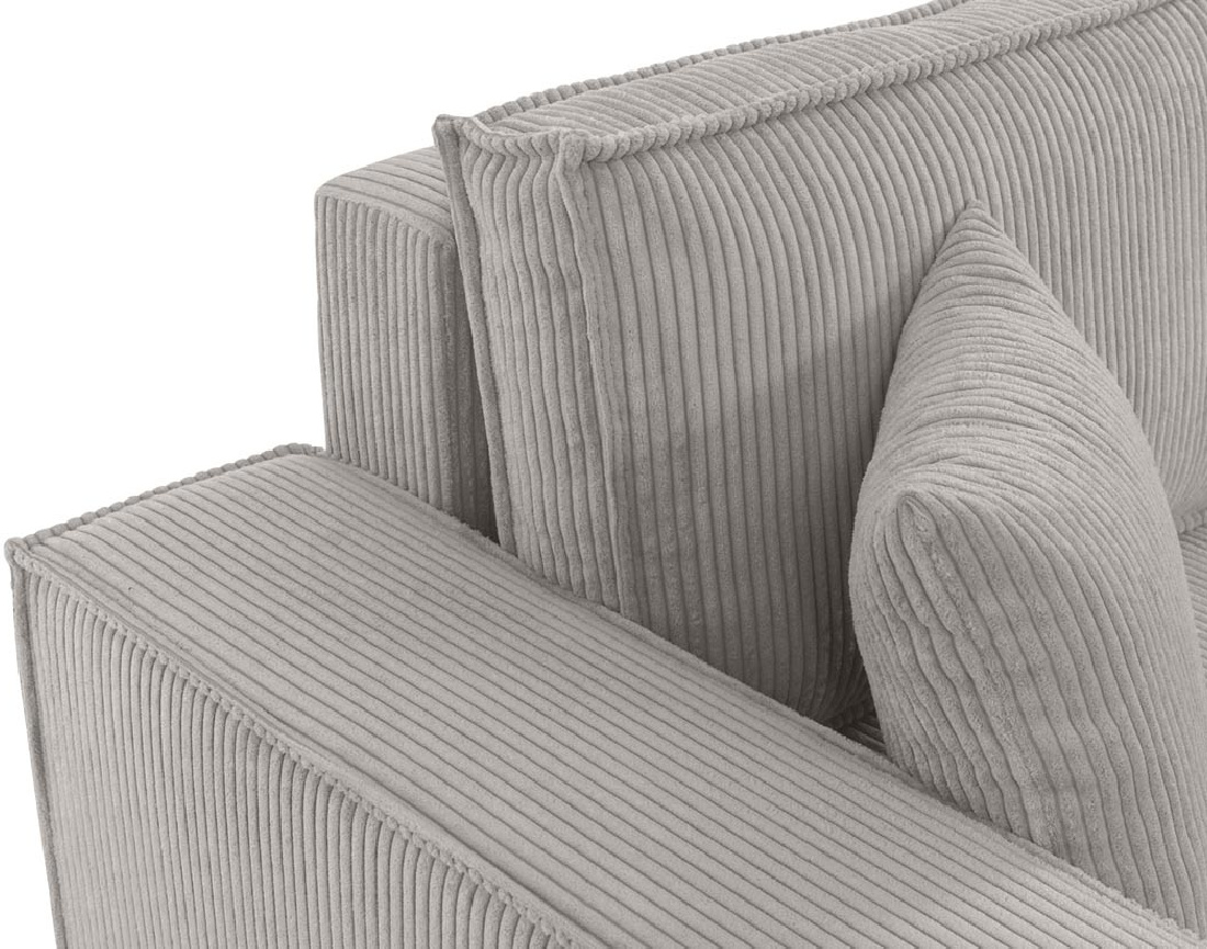 Canapé d'angle réversible 5 places convertible avec coffre en velours côtelé Cezanne