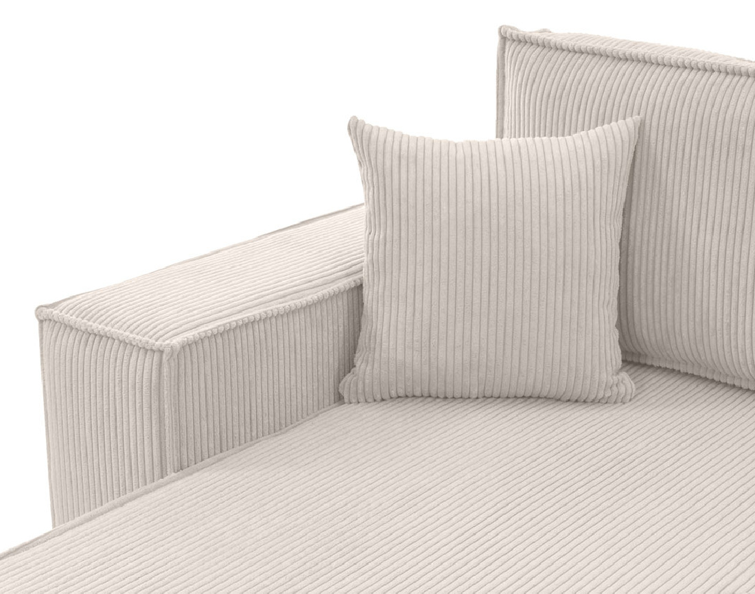 Canapé d'angle réversible 5 places convertible avec coffre en velours côtelé Cezanne
