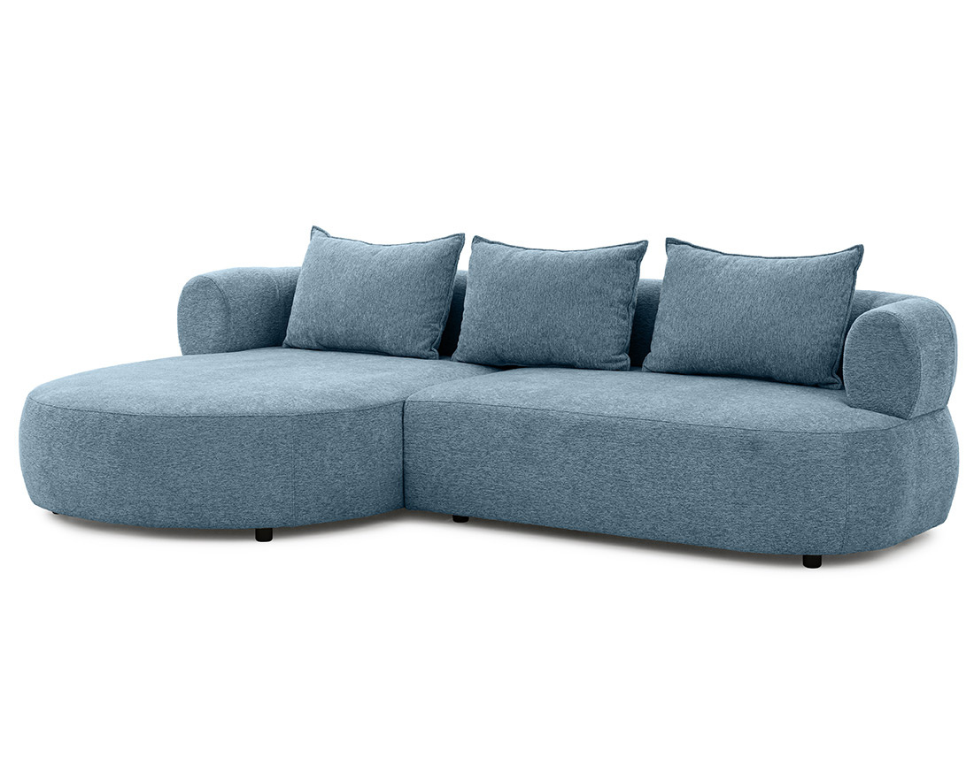 Canapé d'angle gauche 4 places en velours texturé Angela