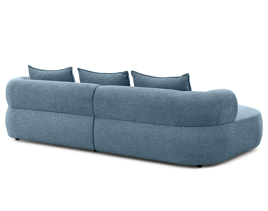 Canapé d'angle gauche 4 places en velours texturé Angela