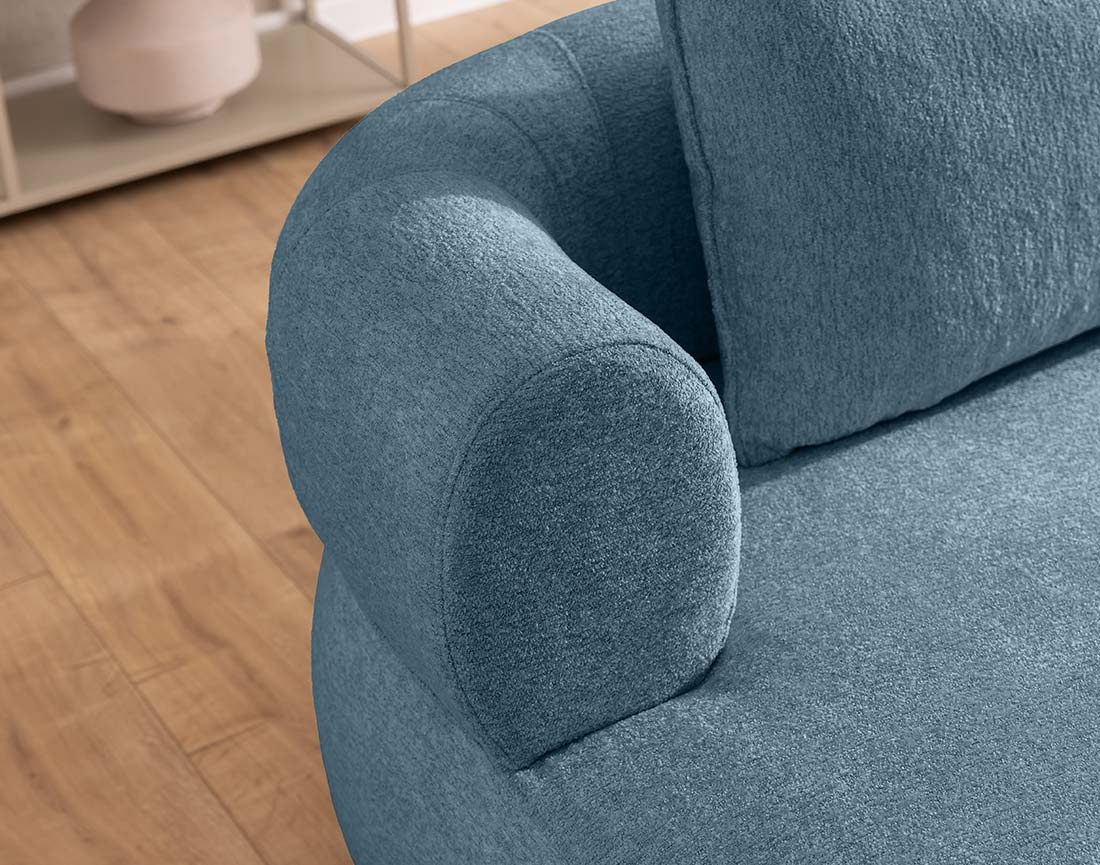 Canapé d'angle gauche 4 places en velours texturé Angela