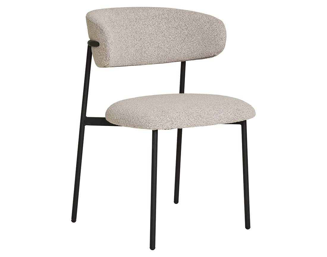 Lot de 2 chaises en tissu bouclette pieds en acier Erica