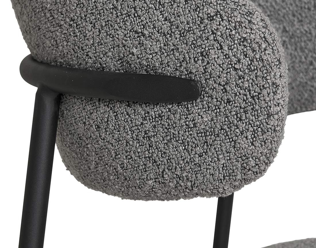 Lot de 2 chaises en tissu bouclette pieds en acier Erica