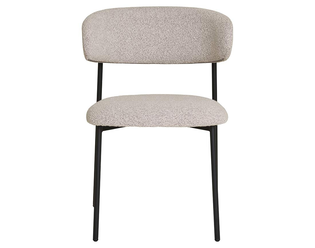 Lot de 2 chaises en tissu bouclette pieds en acier Erica