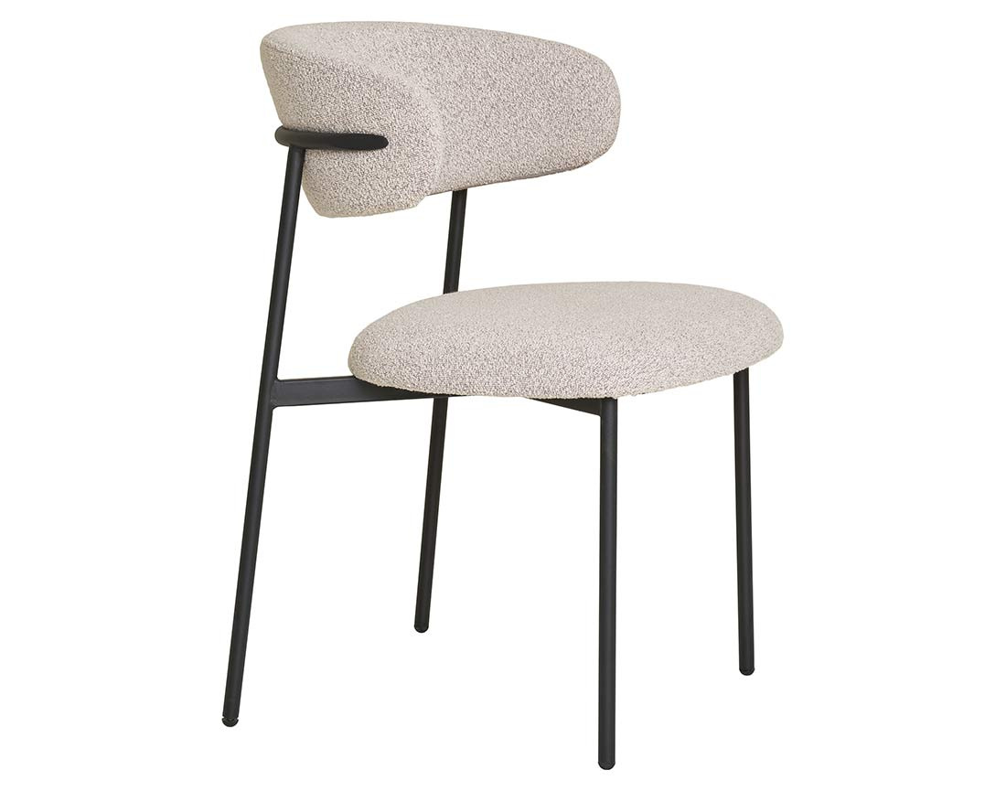 Lot de 2 chaises en tissu bouclette pieds en acier Erica