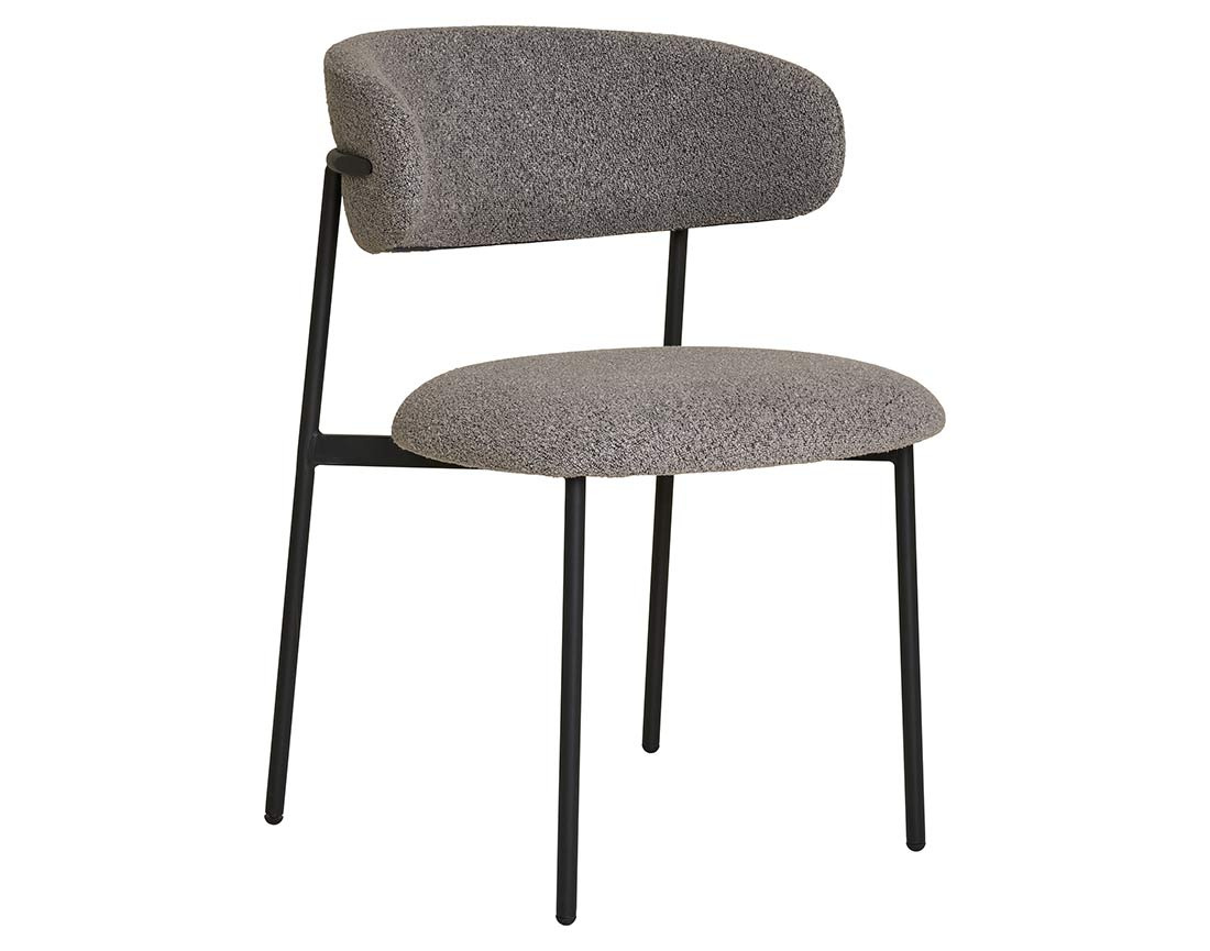 Lot de 2 chaises en tissu bouclette pieds en acier Erica
