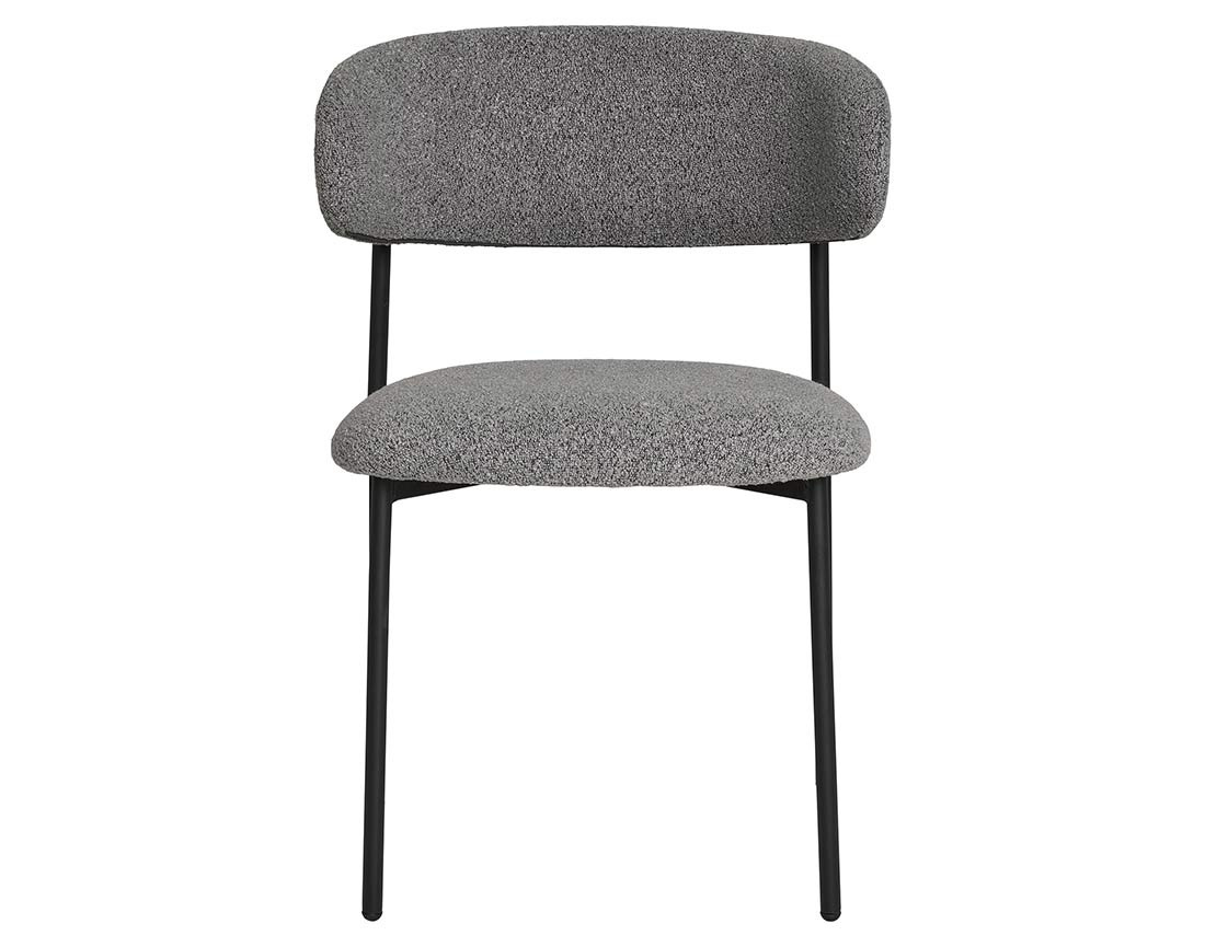 Lot de 2 chaises en tissu bouclette pieds en acier Erica