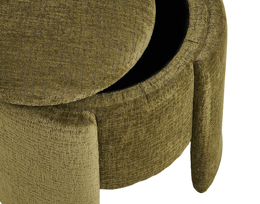 Pouf avec rangement en velours texturé Joe