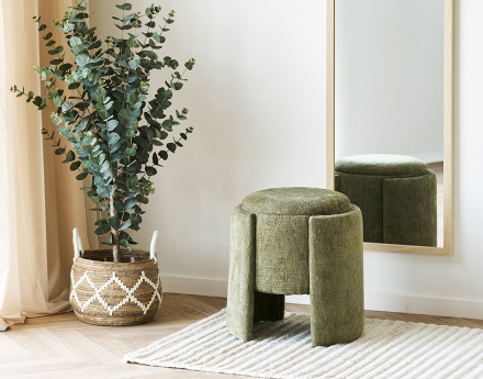 Pouf avec rangement en velours texturé Joe