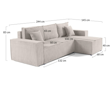 Canapé d'angle réversible 4 places convertible Cezanne - Best Mobilier