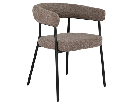 Lot de 2 chaises FSC® 100% en tissu texturé pieds en acier Sadie