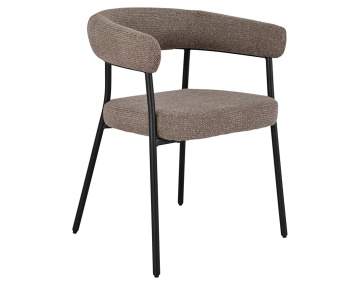 Lot de 2 chaises FSC® 100% en tissu texturé pieds en acier Sadie