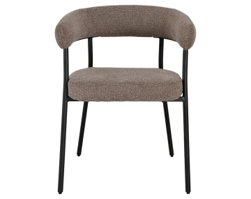 Lot de 2 chaises FSC® 100% en tissu texturé pieds en acier Sadie