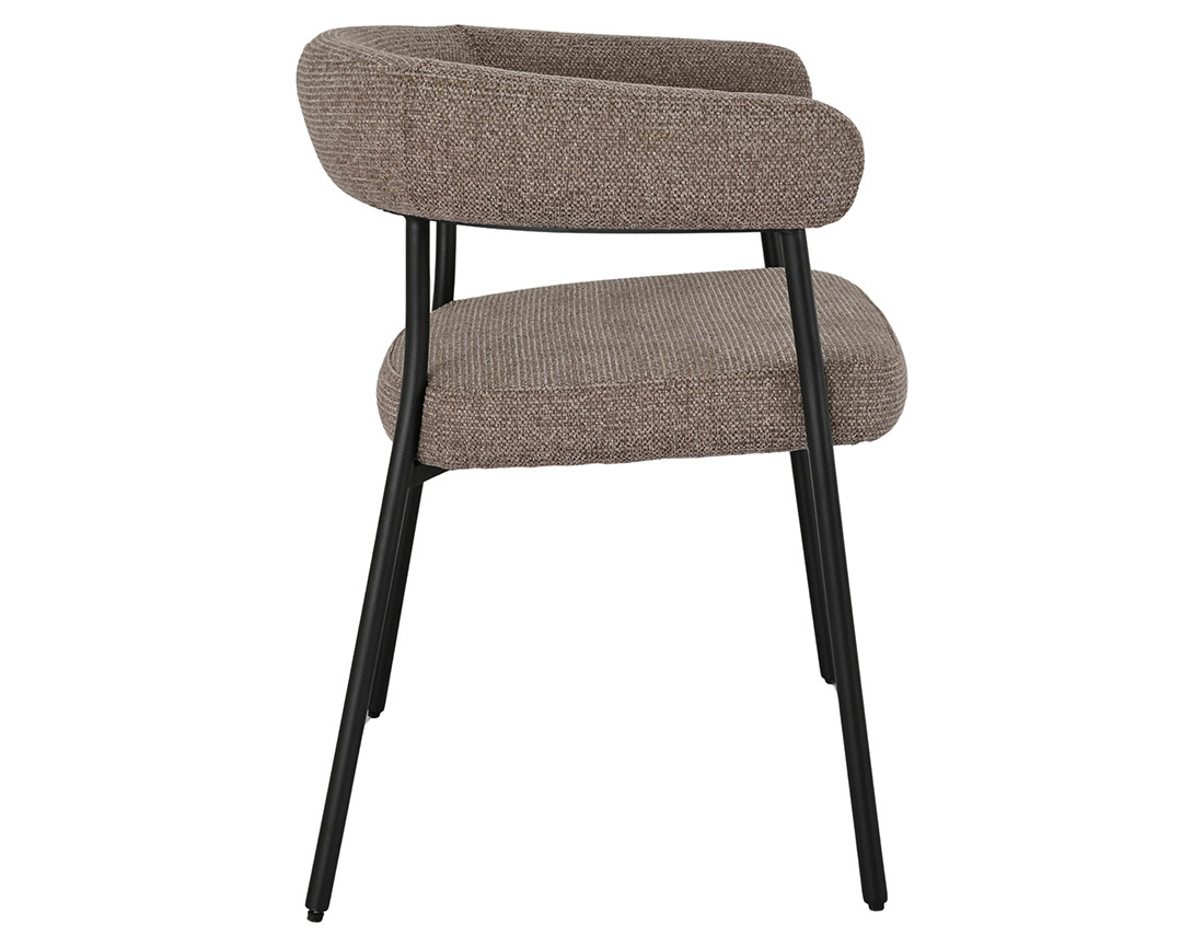 Lot de 2 chaises FSC® 100% en tissu texturé pieds en acier Sadie