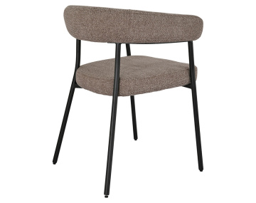 Lot de 2 chaises FSC® 100% en tissu texturé pieds en acier Sadie