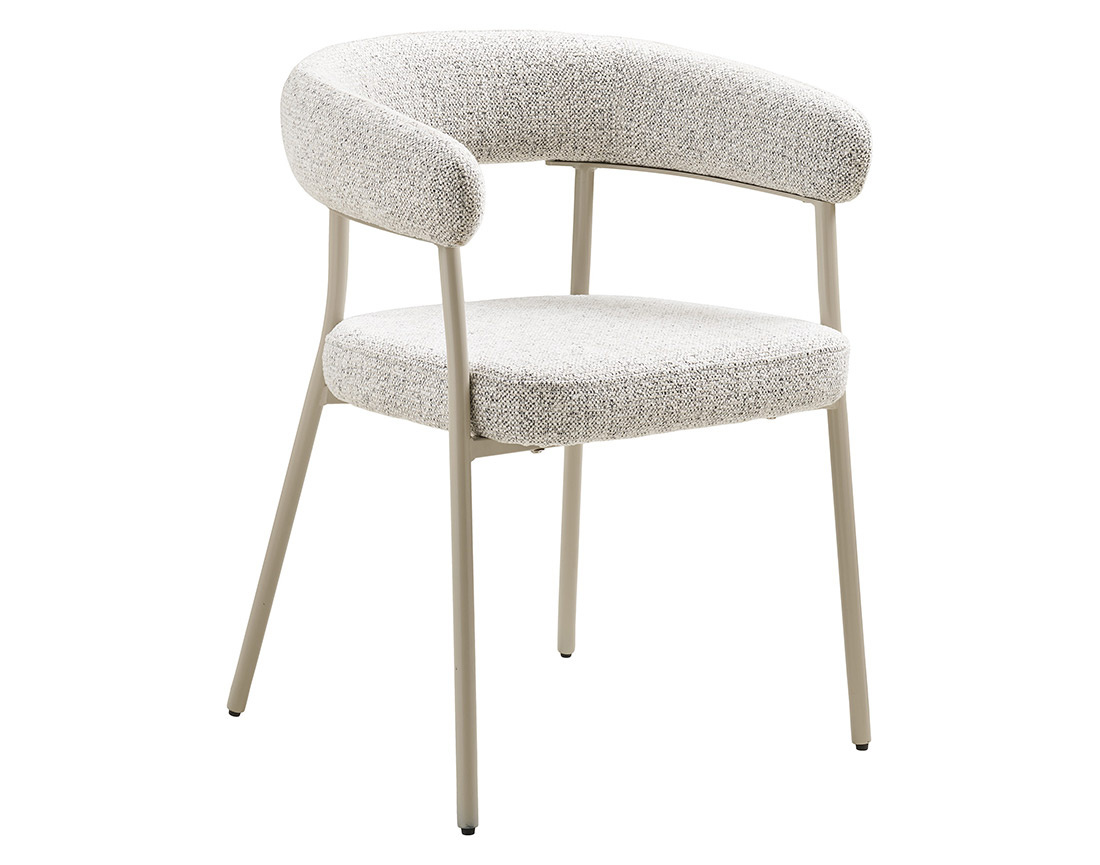 Lot de 2 chaises FSC® 100% en tissu texturé pieds en acier Sadie