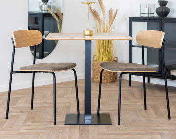 Lot de 2 chaises en bois de frêne pieds en acier Zoe