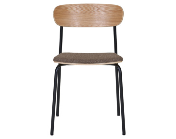 Lot de 2 chaises en bois de frêne pieds en acier Zoe