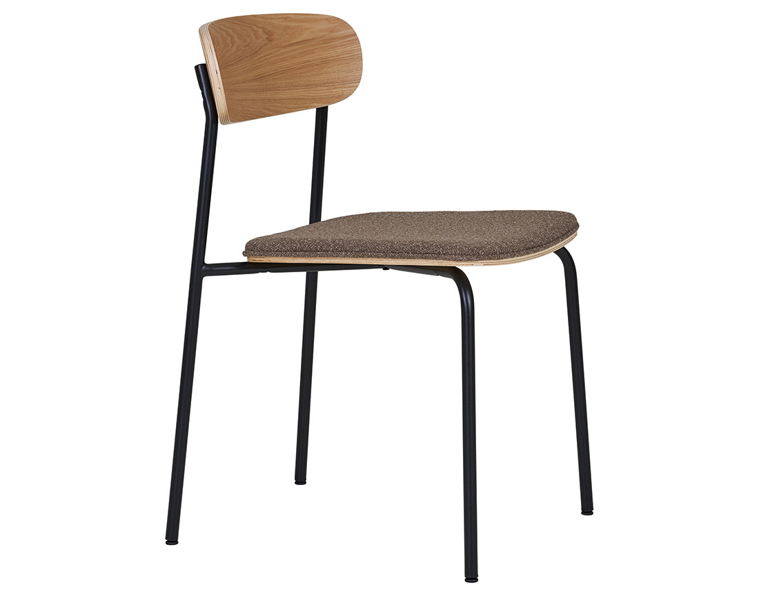 Lot de 2 chaises en bois de frêne pieds en acier Zoe