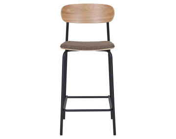 Lot de 2 tabourets en bois de frêne pieds en acier Zoe