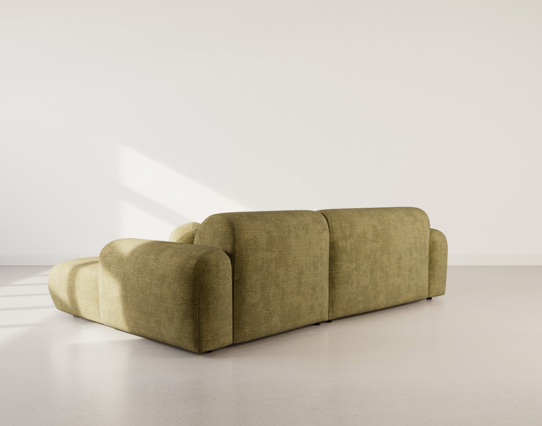 Canapé d'angle droit 4 places en velours texturé Louise