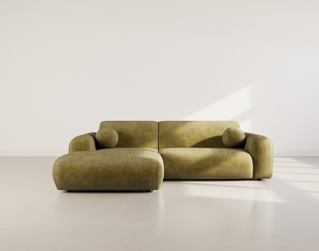 Canapé d'angle gauche 4 places en velours texturé Louise