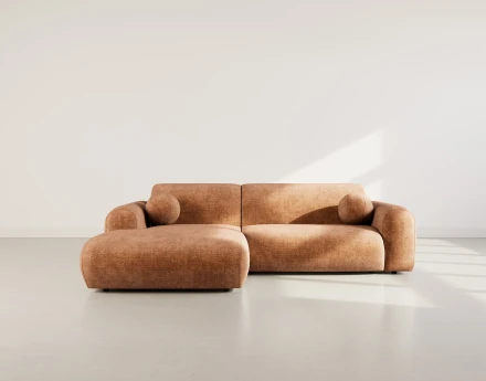 Canapé d'angle gauche 4 places en velours texturé Louise