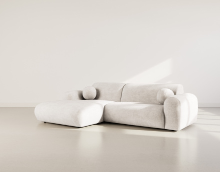 Canapé d'angle gauche 4 places en velours texturé Louise