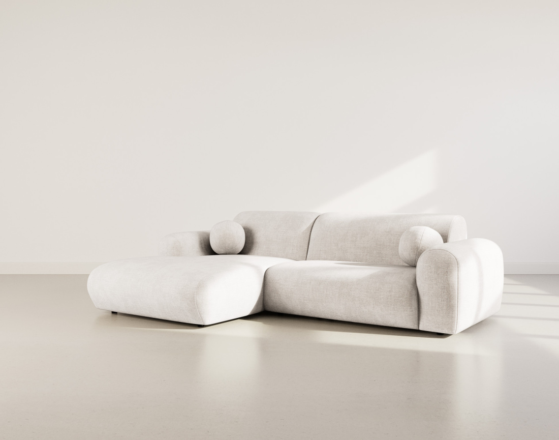 Canapé d'angle gauche 4 places en velours texturé Louise