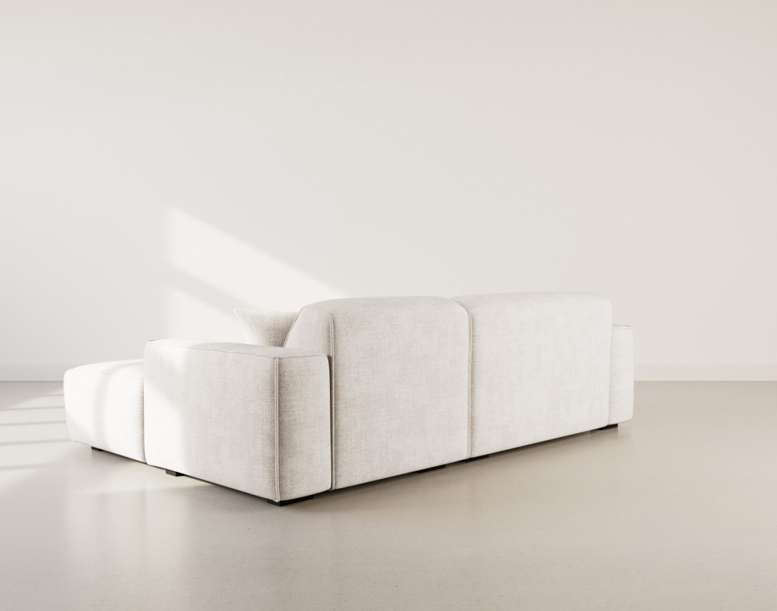 Canapé d'angle droit 4 places en velours texturé Lison