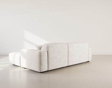 Canapé d'angle droit 4 places en velours texturé Lison