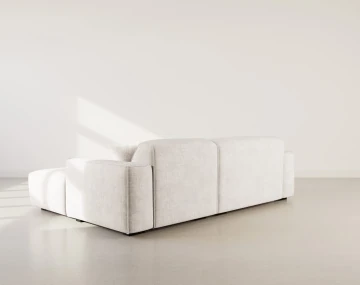 Canapé d'angle droit 4 places en velours texturé Lison