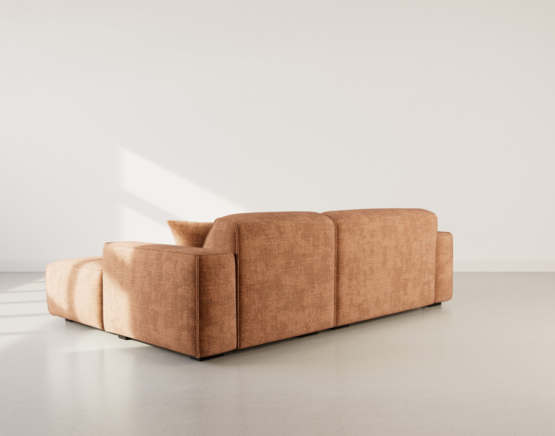 Canapé d'angle droit 4 places en velours texturé Lison