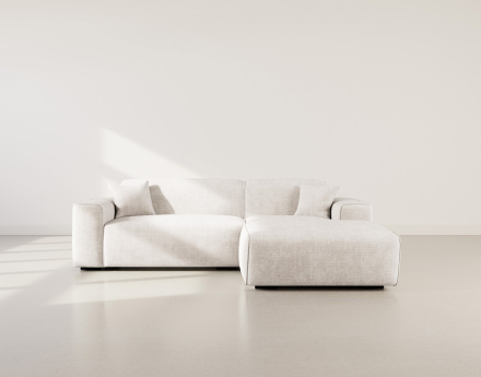 Canapé d'angle droit 4 places en velours texturé Lison