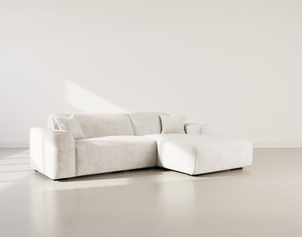 Canapé d'angle droit 4 places en velours texturé Vania