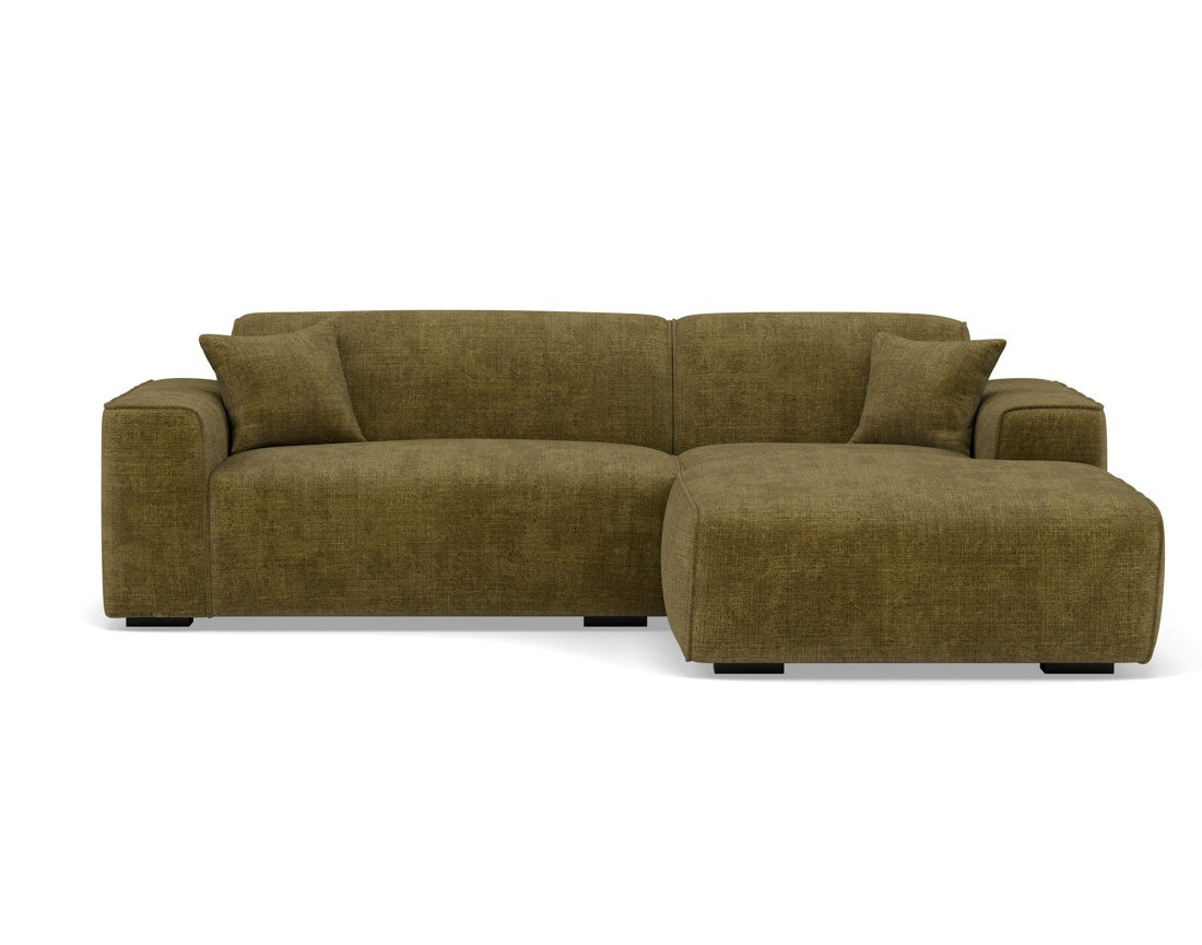 Canapé d'angle droit 4 places en velours texturé Lison